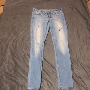 Washed out ripped jeans